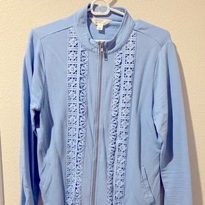 Light blue detailed cotton jacket